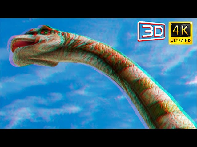 brachiosaurus in a fisher's net 2004 ANAGLYPH 3D | Jurassic Encyclopedia #7 - Brachiosaurus dinosaur facts | 3D  GLASSES RED CYAN