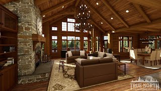 True North Log & Timber Homes - Echo Bay Interior Rendering
