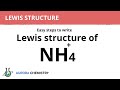 Easy steps to draw LEWIS STRUCTURE of NH4+( ammonium ion )