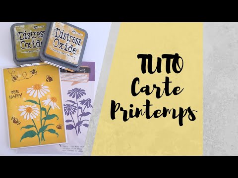 TUTO CARTE PRINTEMPS avec encre Distress Oxide