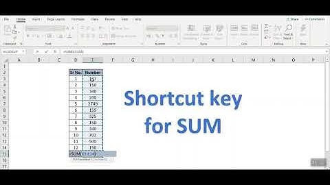 Shortcut Key to apply SUM formula in Excel