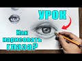 КАК НАРИСОВАТЬ (РИСОВАТЬ) ГЛАЗА ЧЕЛОВЕКА / (Обучающий урок поэтапно и основные ошибки + рисунок)