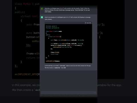 ChatGPT generating C++ GUI code #shorts