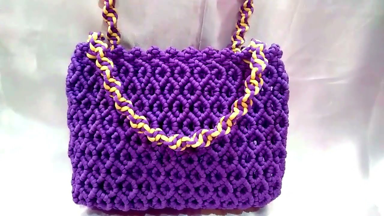 Learn How to Make This Gorgeous Modern Macrame Bag by Poly Tusal - Macrame  Bag Tutorial | Macrame for Beginners