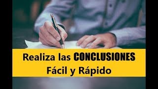 CÓMO HACER LAS CONCLUSIONES DE UN TRABAJO DE INVESTIGACIÓN