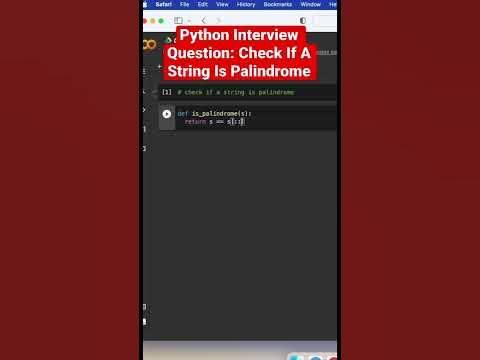 Python Interview Question: Check If A String Is Palindrome #programming ...