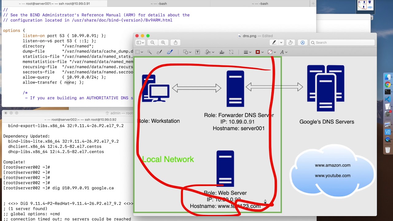Configure Bind DNS Server On CentOS Linux - YouTube