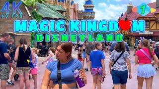 Beautiful Day at Magic Kingdom Disneyland Part 1/4, Orlando Florida USA 4K-UHD