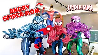 THE SPIDER-MAN ESCAPING COMPLETELY ANGRY MOM! (Best of Compilation In Real Life)