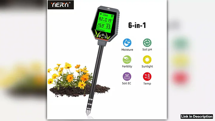 Yieryi Soil Tester High Accuracy 6in1 PH Meter Digital Plant Moisture Sensor Hygrometer Hydroponic