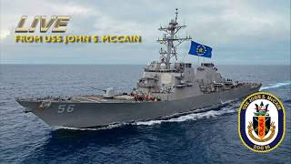 Senator McCain Joins USS John S. McCain Namesake.