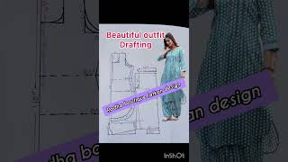 4 Dress Drafting Photos in One Video 😍 Kurti Sharara Set + Baby Girl Frock + Gherdar Kurti #shorts