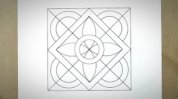 Geometric Square Art | Geometry Square Design Drawing | Square Line Art | Square Vector Art