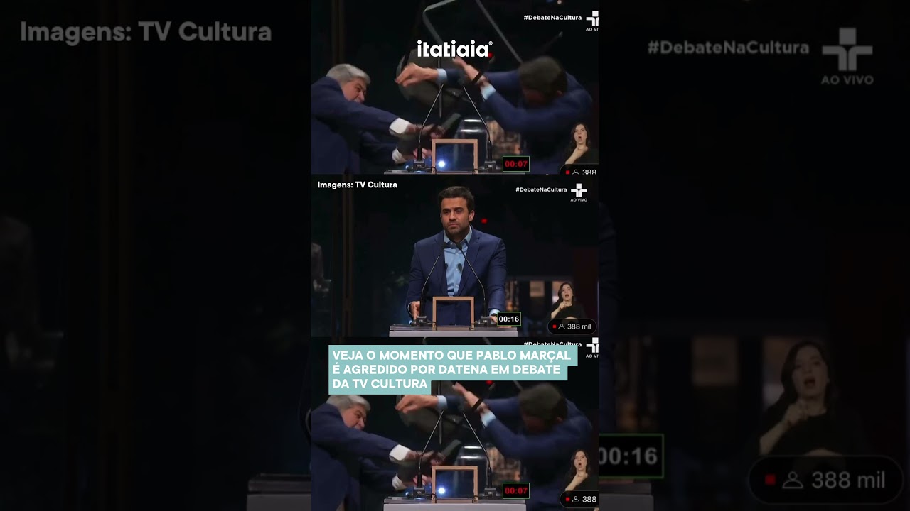 VEJA O MOMENTO QUE PABLO MARÇAL É AGREDIDO POR DATENA EM DEBATE DA TV CULTURA