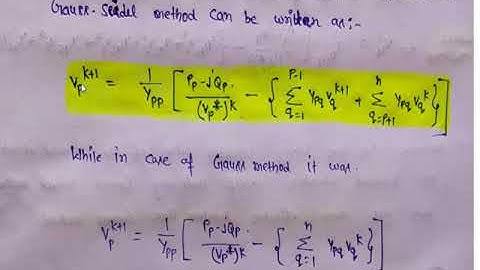 Gauss Seidel method of load flow analysis