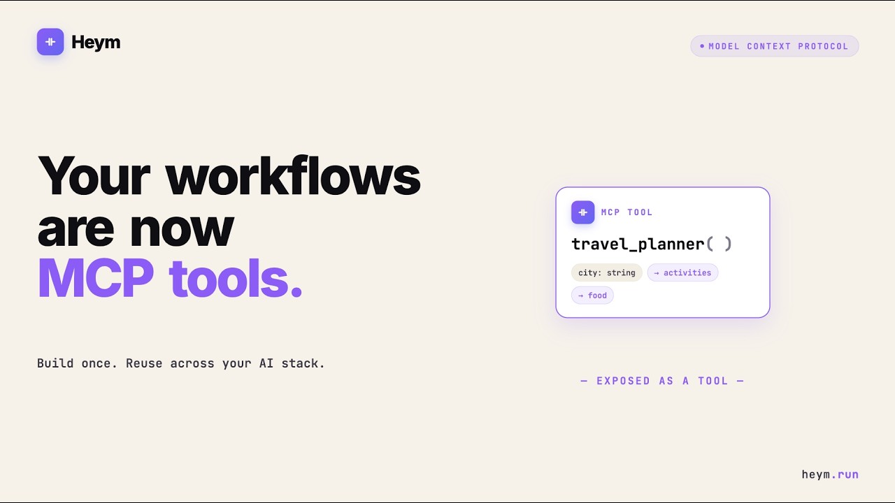 Heym MCP Server: Expose Workflows as Tools for Claude and Cursor