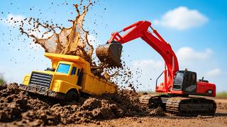 Oh No! Dump Truck Stuck in Giant Mud Pit 🚜 | Excavator Rescue