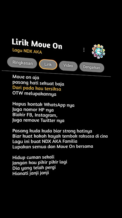 Lagu move on dari NDX AKA #lirik #liriklagu #moveon #ndxaka