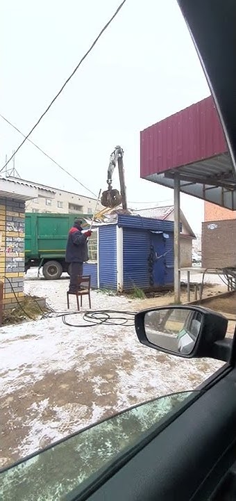 Демонтаж торгового павильона. - YouTube