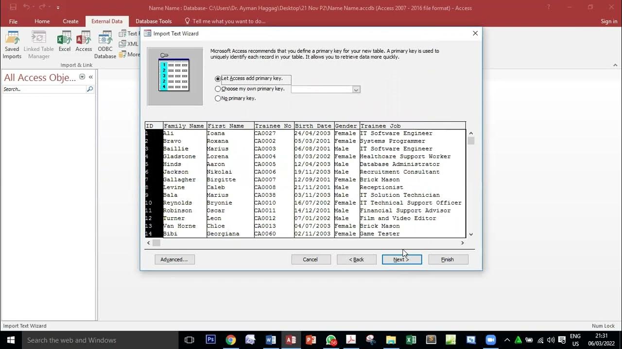 ICT 21 Nov P2 Database - YouTube