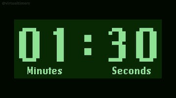 Retro LCD - Green - 1 Minute and 30 Second Countdown Timer with Alarm and Chapters - 90 Seconds