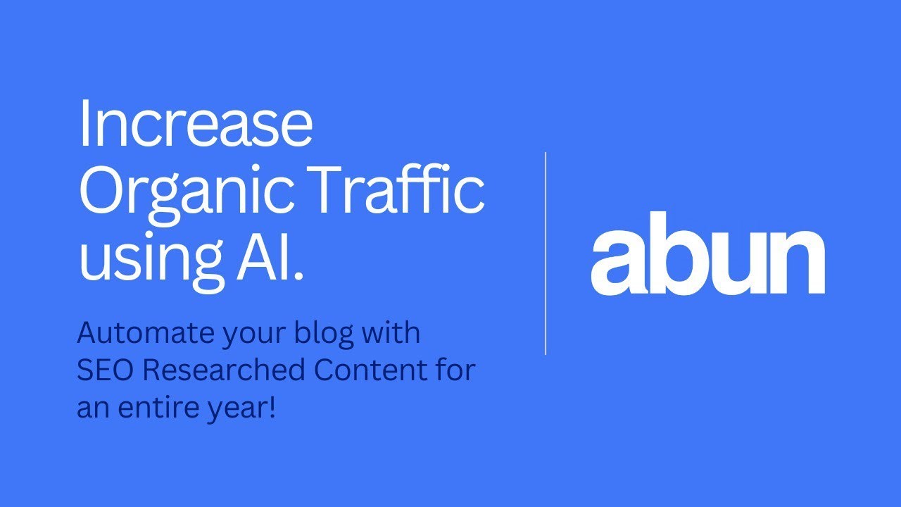 Automate your content marketing using AI | How to use Abun.com? - YouTube