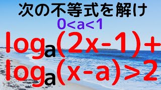 【大阪女子大】aの範囲に注意　対数不等式