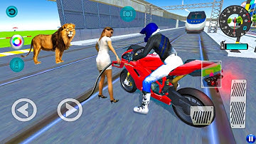 3D Driving Class - Motorcycle Vs Bullet Train Railway Station In - Android IOS Gameplay