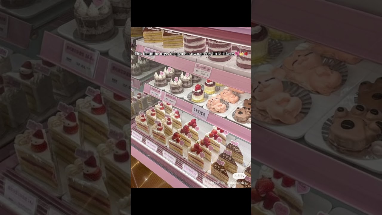 This feminine urge, to open her own pretty little bakery.🎀🍰🍓💗
