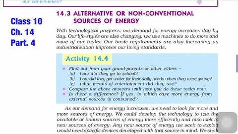 Alternative or Non-Conventional sources of energy || Part 4 || Chapter 14 || Class 10 Science | CBSE