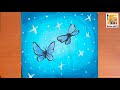 رسم فراشة بألوان ماية  - How to draw butterfly