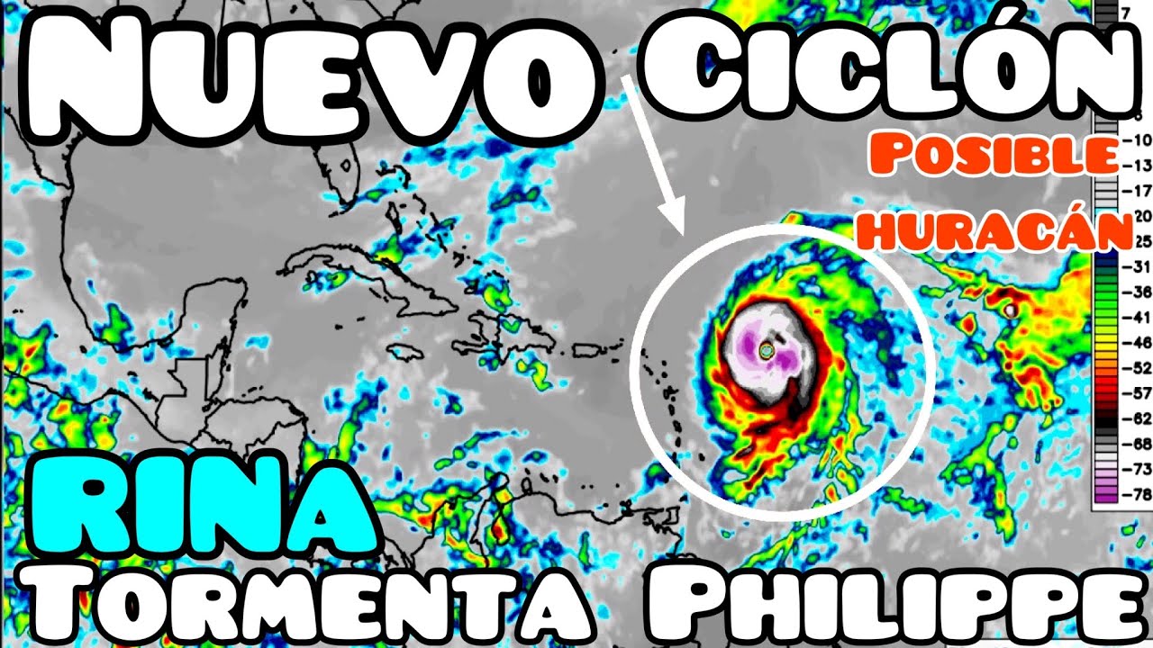 Tormenta Philippe podría ser huracán, tormenta Rina. - YouTube