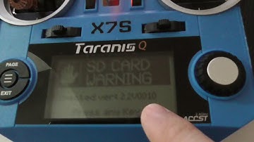 How to eliminate "SD CARD WARNING" on Taranis radio (Q X7S, X-Lite Pro)