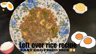 Left over rice🍚 Easy egg fried rice recipe🥚#food #eggrice #leftoverricerecipe #foodvlog 