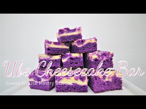 Video Ube Cheesecake Bars diunggah oleh Sweet House Pastry School.