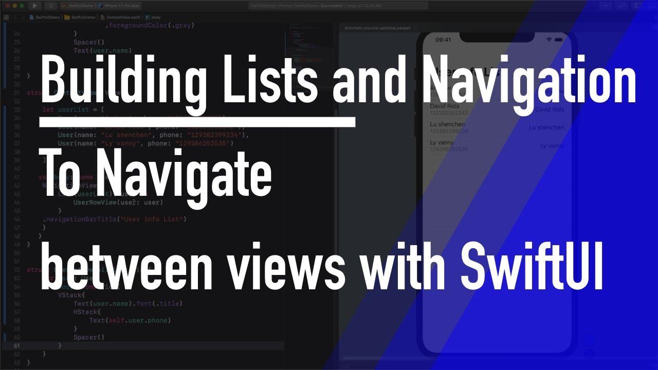 How to Building Lists and Navigation To Navigate between views with SwiftUI