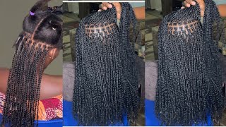 How to micro twist: blend relaxed hair with string synthetic hair #twostrandtwist #twist #microtwist