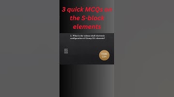 3 quick MCQs on the S-block elements #mdcat2024syllabus #mdcatpreparation #mdcat #studymotivation
