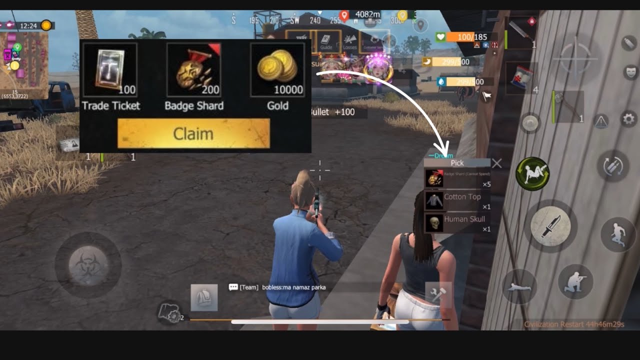 Get free points and wipe team 😝| new fresh Badge hunter | last island of survival