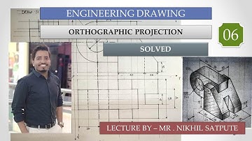Engineering Drawing | Orthographic Projection Problem 6 | Easy Drawing Techniques| Learn with nikhil