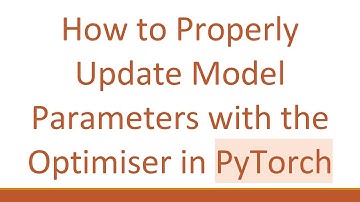 How to Properly Update Model Parameters with the Optimiser in PyTorch