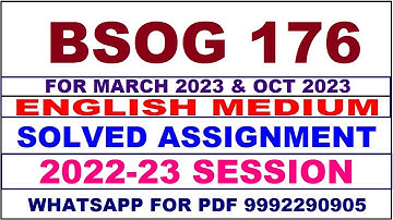 bsog 176 solved assignment 2022-23 in english | bsog 176 solved assignment 2022-23 | bsog 176 2023