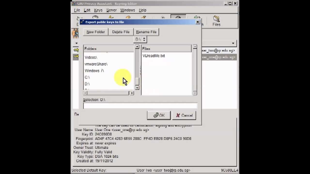 Win GPG Exporting A Public Key YouTube
