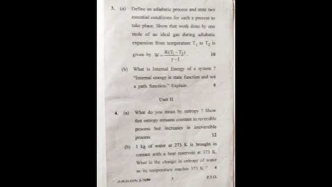 Heat and Thermodynamics paper ( B.Sc -Third semester, Physics, GJU,Hisar)