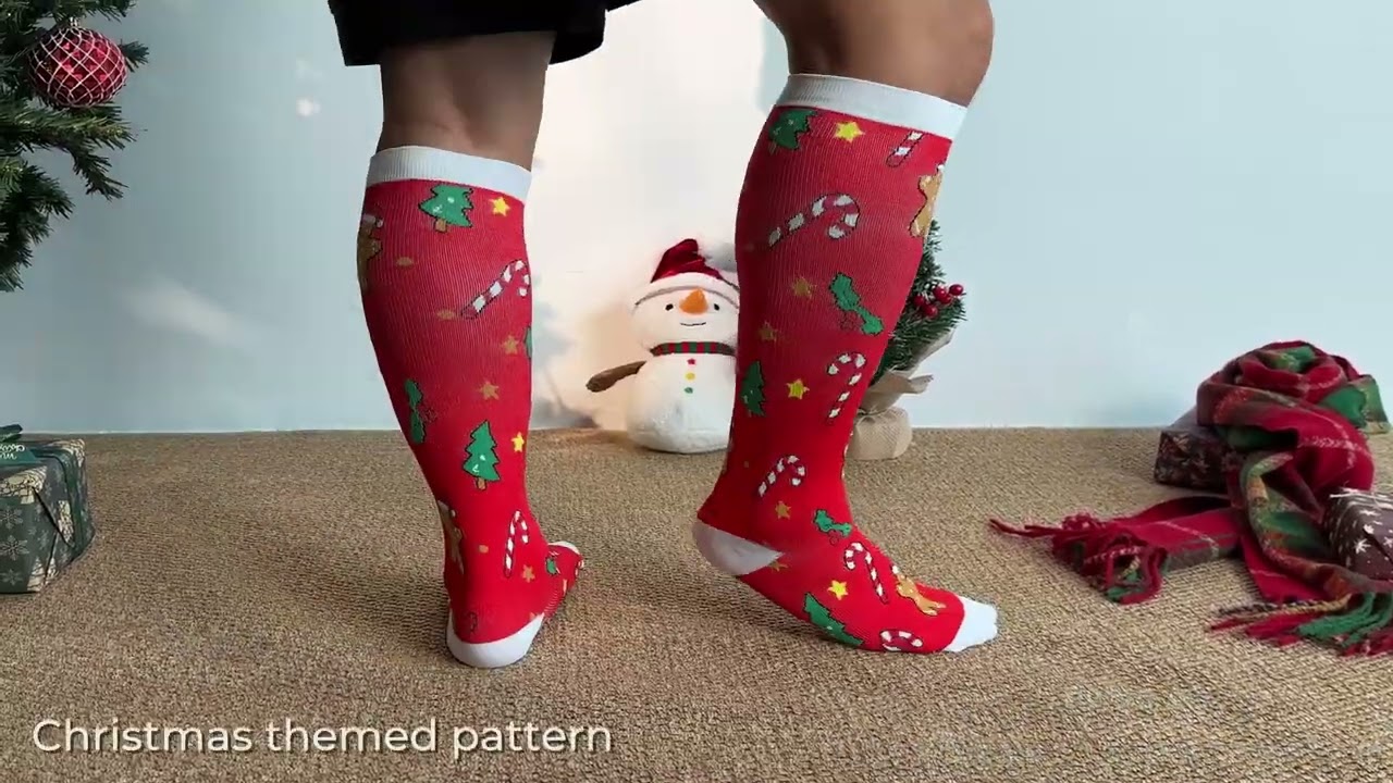Plusock Plus Size Jolly Christmas Compression Socks