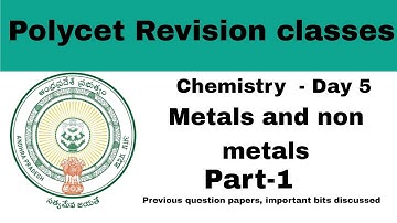 Polycet classes 🔥Polycet chemistry 📝|chemistry metals and non metals |Polycet chemistry bits