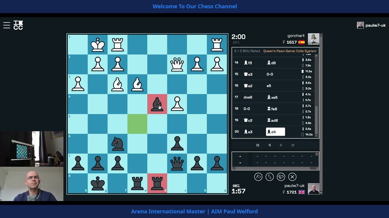 paulw7uk 1721 v 1617 gorchart blitz chess ICC