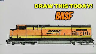 最高にクール！BNSF鉄道の機関車の描き方チュートリアル