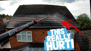 40FT REACH: TWIN TURBO NOZZLE ROOF CLEANING! ( OUCH! ) screenshot 5