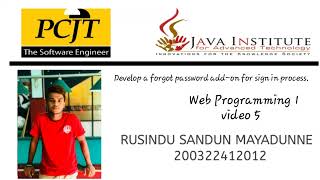 Develop a forgot password Option | Web Project | Task 05 | 1st Year | Java Institute